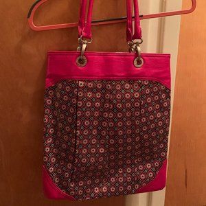 Vera Bradley Pink Paisley Coated Canvas Tote EUC